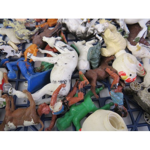 294 - Vintage assorted plastic toys includes animals, figures etc.