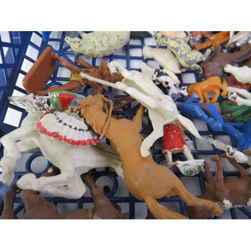 294 - Vintage assorted plastic toys includes animals, figures etc.