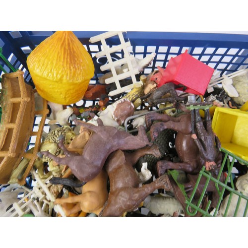 295 - Job lot of plastic toys includes animals, figures, fences etc.