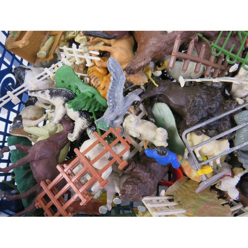 295 - Job lot of plastic toys includes animals, figures, fences etc.