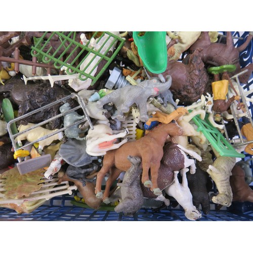 295 - Job lot of plastic toys includes animals, figures, fences etc.