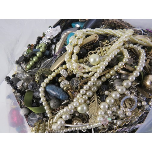 227 - 10kg bag of unsorted costume Jewellery.