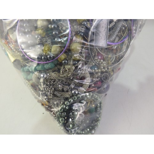 227 - 10kg bag of unsorted costume Jewellery.