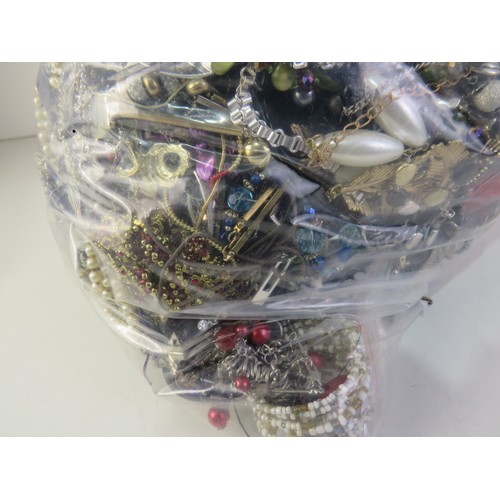 227 - 10kg bag of unsorted costume Jewellery.