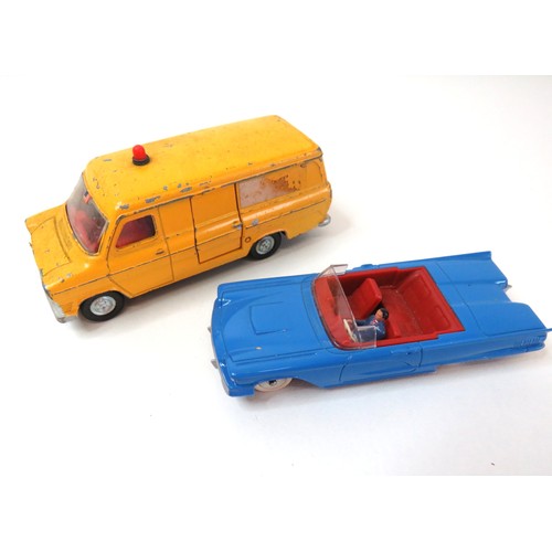 264 - Vintage Dinky Toys 416 Transit Van Motorway services and Dinky Toys Ford Thunderbird 555 (excellent ... 