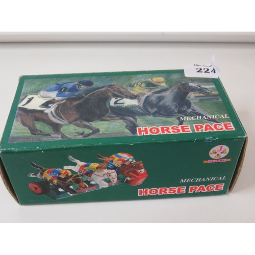 224 - Boxed mechanical Horse Pace toy in good working order.