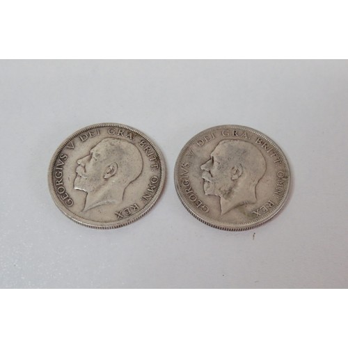 6 - 1916 and 1919 silver halfcrown coins