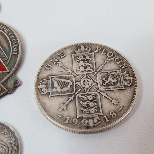 8 - Silver medal and silver coins including George III 1816 shilling