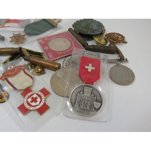 17 - Miscellaneous lot of various medals, badges, coins etc