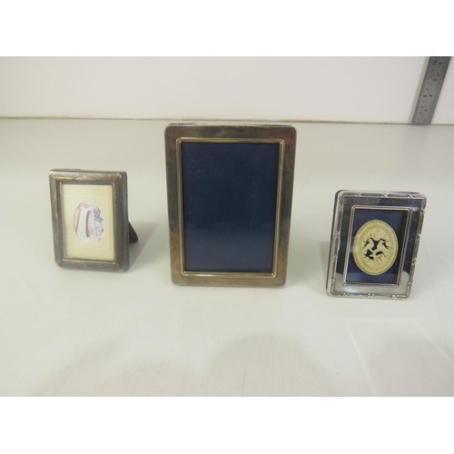 643 - 3 X Vintage Hallmarked .925 Sterling Silver Photograph Frames (193G)