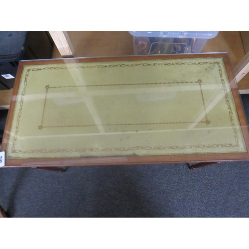 406 - Antique glass top mahogany table