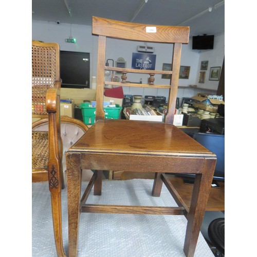 396 - Two antique chairs includes woven cane seat and back panel