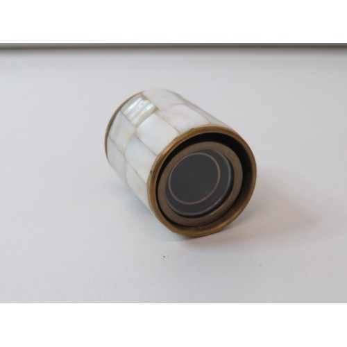 235 - Mother of Pearl three draw telescope