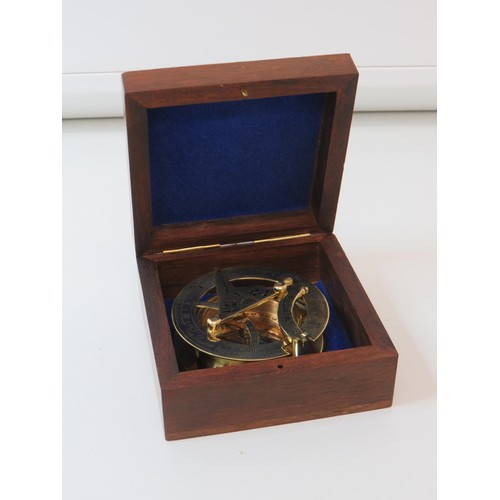 235A - Boxed brass sundial compass