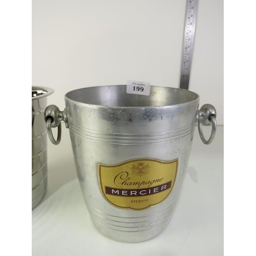 199 - Two Champagne buckets includes includes Mercier Champagne.