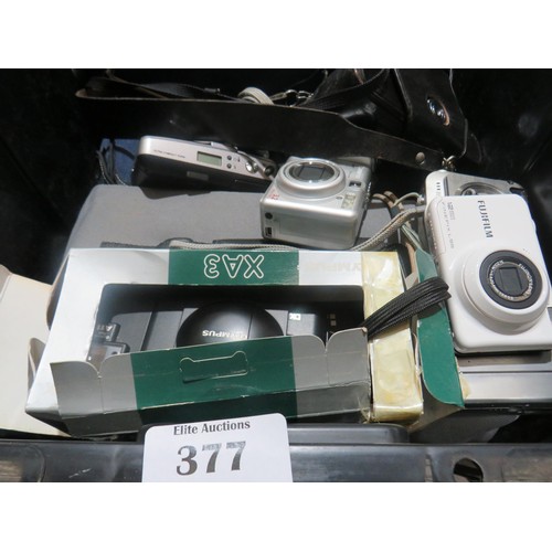 377 - Box of assorted cameras - untested