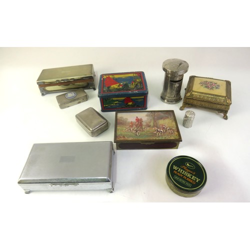 264 - Selection of vintage trinket boxes and Cigarette boxes.