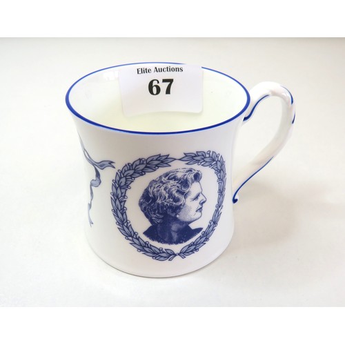 67 - Coalport mug commemorating Margaret Thatcher's 1983 election win.