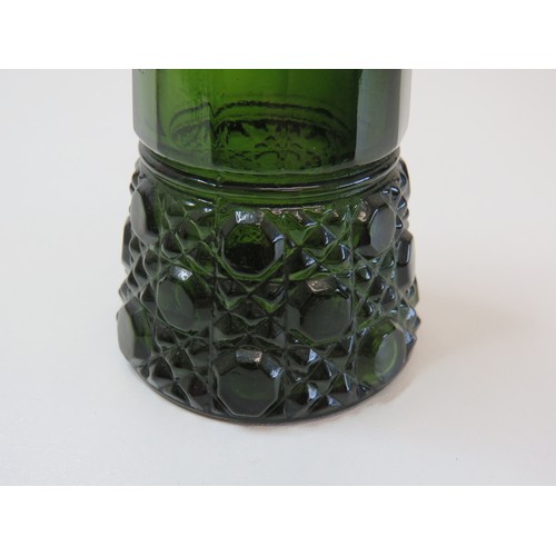 76 - Edwardian Hobnail pattern green glass sugar shaker.