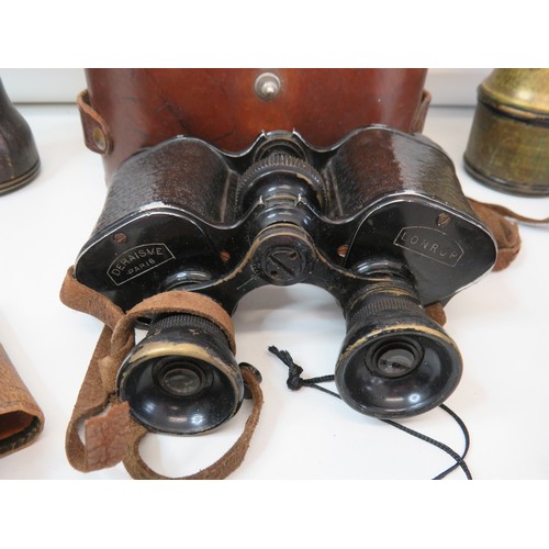 93 - Six pairs of vintage & Antique binoculars to include - Antique C.P Goerz Germany, Deraisme Paris, WW... 