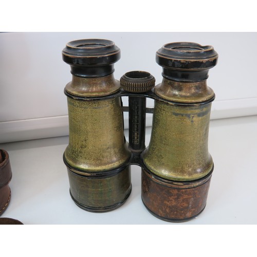 93 - Six pairs of vintage & Antique binoculars to include - Antique C.P Goerz Germany, Deraisme Paris, WW... 