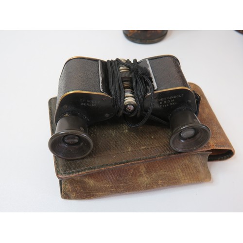 93 - Six pairs of vintage & Antique binoculars to include - Antique C.P Goerz Germany, Deraisme Paris, WW... 