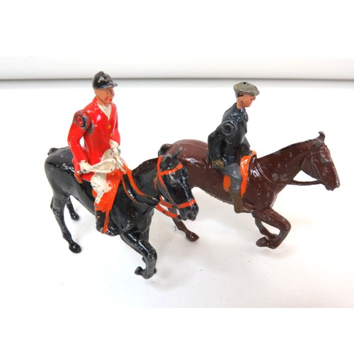 277 - Vintage Britains lead toys to include Huntsman on horse,  horses, cart etc.