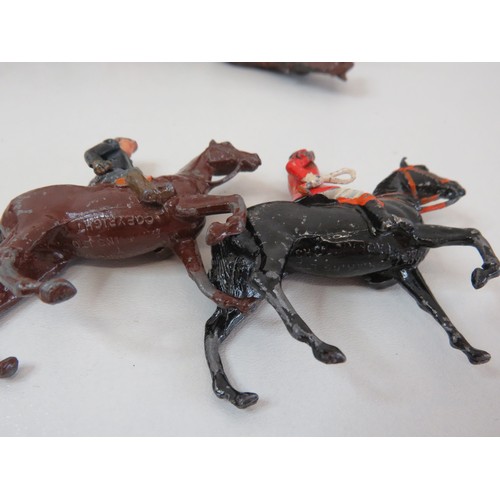 277 - Vintage Britains lead toys to include Huntsman on horse,  horses, cart etc.