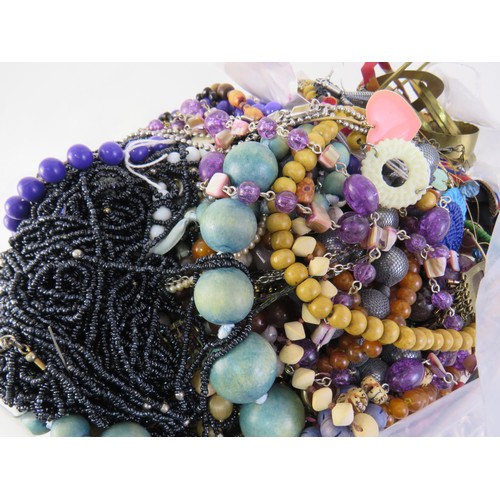 81 - 10kg bag of unsorted costume Jewellery.