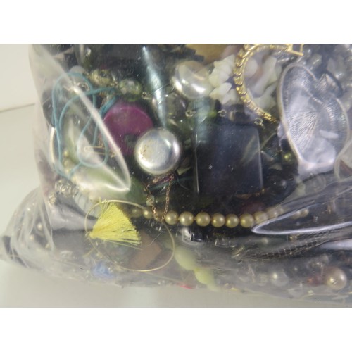 81 - 10kg bag of unsorted costume Jewellery.