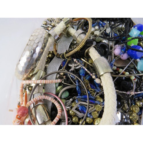 82 - 10kg bag of unsorted costume Jewellery.