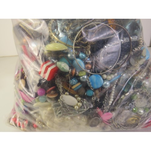 84 - 10kg bag of unsorted costume Jewellery.