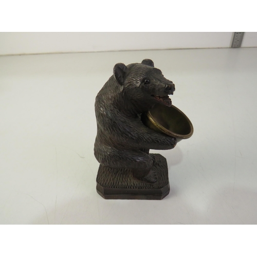 234 - Black Forest carved bear pipe rest