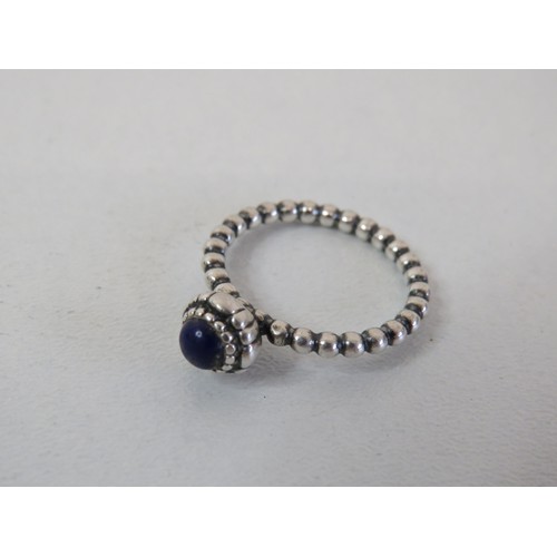 169 - Pandora Lapis Lazuli ring (52)