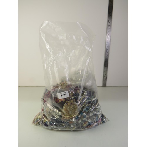 100 - 10kg bag of unsorted costume Jewellery.