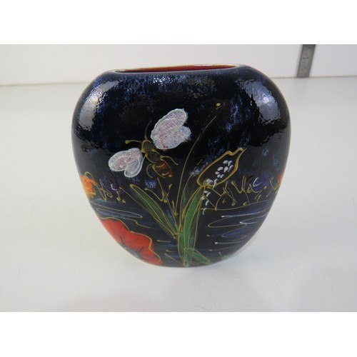 190 - Anita Harris vase bees- signed in gold