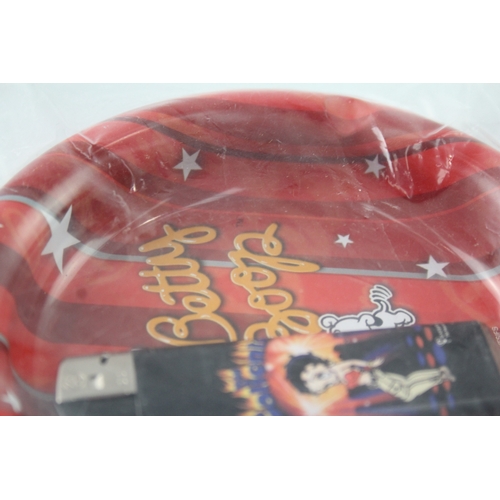 28 - Betty Boop Theme Tobacciana Collectables Inc Lighters, Ashtrays, Pocket Ashtrays