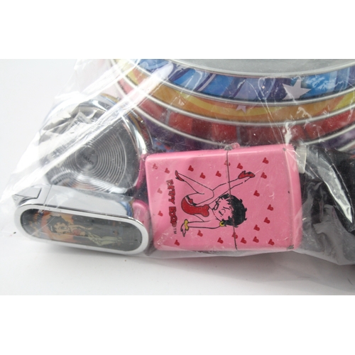 28 - Betty Boop Theme Tobacciana Collectables Inc Lighters, Ashtrays, Pocket Ashtrays