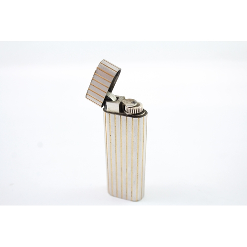 44 - Cartier Pocket Lighter w/ Gold & Silver Plated Striped Design