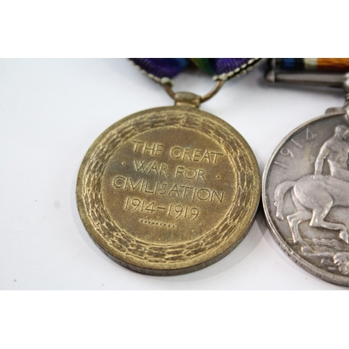 60 - WW1 Mounted Medal Pair 48490 Pte B. Gamble S. Staffs