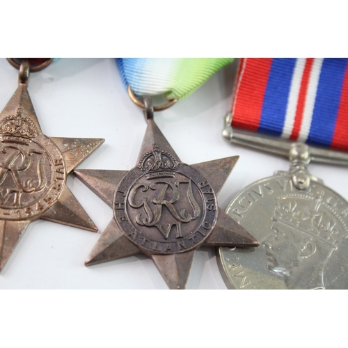 66 - Mounted WW2 Medal Groups Inc Atlantic, France & Germany Stars x 2