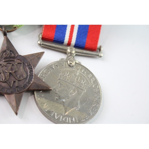 66 - Mounted WW2 Medal Groups Inc Atlantic, France & Germany Stars x 2