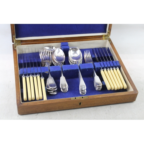 80 - Vintage Silver Plate Cutlery Set Joseph Rodgers & Son 36 Piece w/ Canteen 3300g