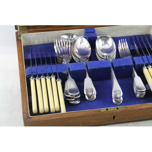 80 - Vintage Silver Plate Cutlery Set Joseph Rodgers & Son 36 Piece w/ Canteen 3300g