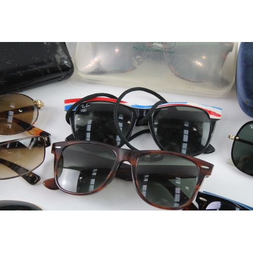 93 - Branded Designer Sunglasses Assorted Inc Raybans, Cases, Etc x 10