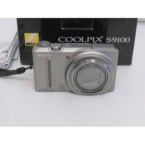 19 - Nikon Coolpix S9100 Digital Compact Camera Working w/ Nikkor 18x Wide Zoom Lens