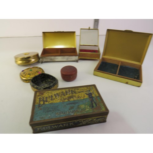 262 - Assorted trinket boxes and tins.