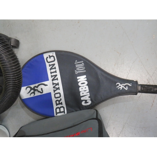 318 - Parkside cylinder hoover, car wash equipment and two tennis rackets