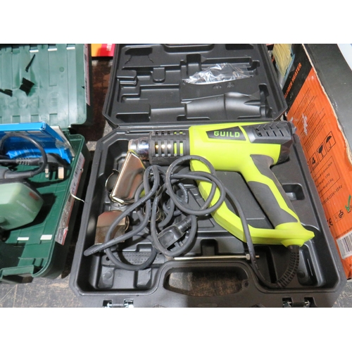 319 - Bosch sander, gild heat gun, hilti case gun foam, halogen heater - all untested