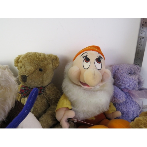 313 - Joblot of collectable teddies including Disney, ty beanie and a disney toy story 2 jessie thinking t... 